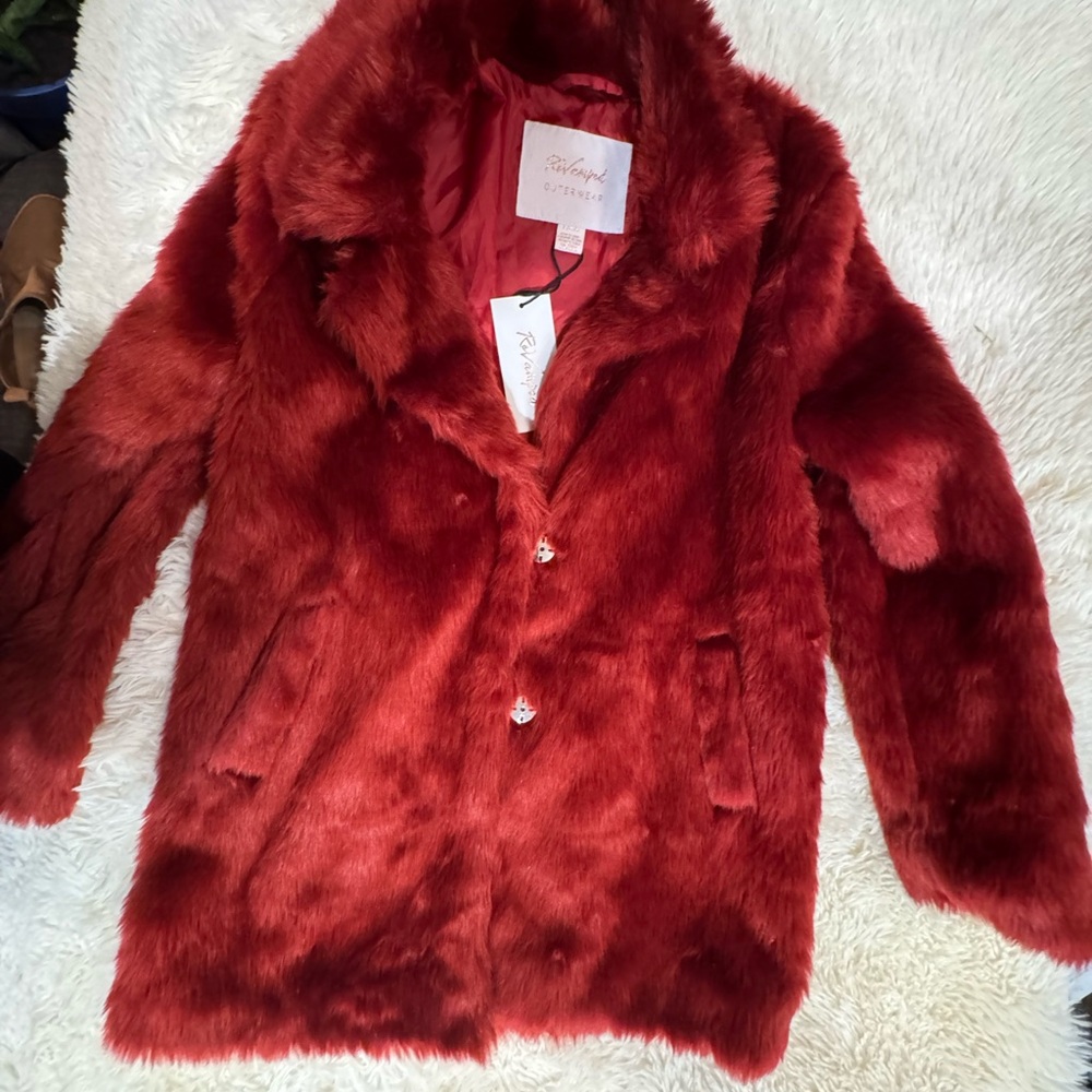 Revamped Women's Bold Red Teddy Jacket